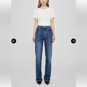 Anine Bing Dark Blue Straight Leg Jeans